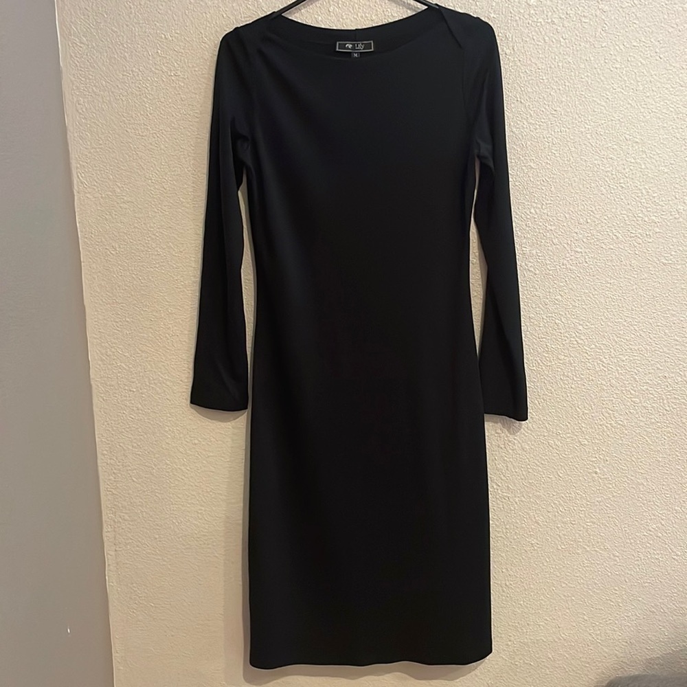 EUC LILY WOMENS MODEST DRESS ALL BLACK SIZE MEDIUM - Picture 3 of 11